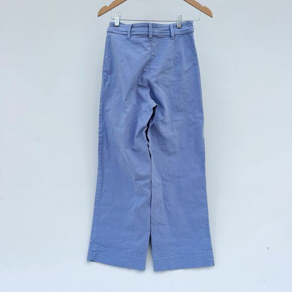 Marine Layer Bridget Wide Leg Crop High Waisted Retro 60s Marlin Blue 4 Pants - Picture 3 of 9